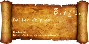 Baller Ágnes névjegykártya